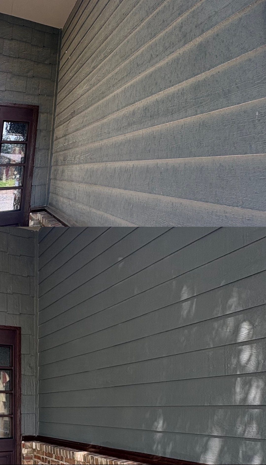 HOUSE WASH OF BUILT UP DIRT ON HARDIE BOARD